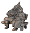 Forever Love Mr and Mrs Gnome Couple Sitting On Wooden Stool Bench Figurine