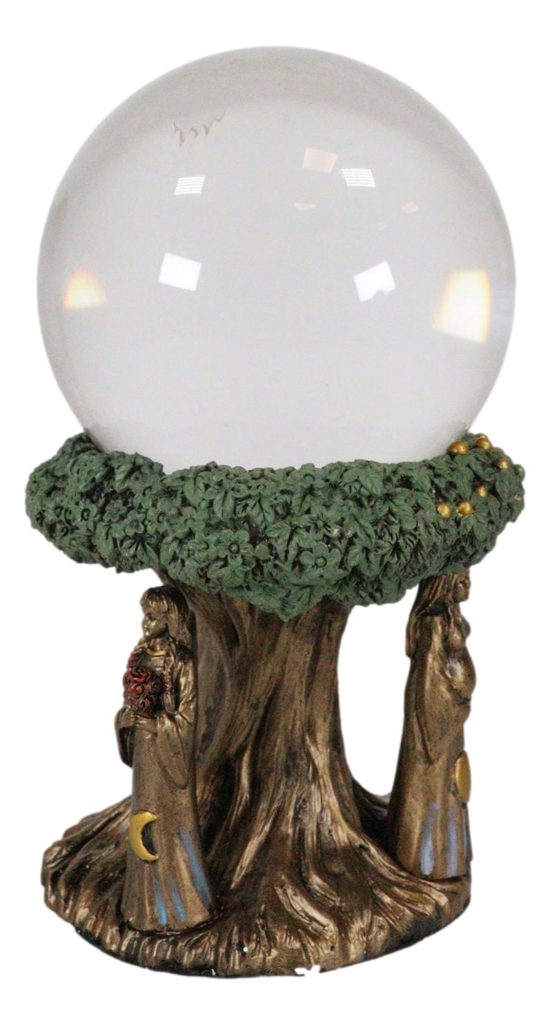 Triple Goddess Mother Maiden Crone With Celtic Tree Of Life Scrying Gazing Ball