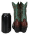 Rustic Western Teal Green Tooled Leather Cowboy Boot Cell Phone Book Easel Stand