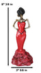 Ebros Day Of The Dead Rose Diva Lady In Red Ballroom Gown Skeleton Statue 8.5"H