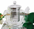 Thermal Resistant Borosilicate Glass 32oz Tea Pot W Stainless Steel Leaf Infuser