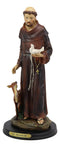 Ebros Gift Holy Catholic Saint Francis of Assisi with Dove and Deer Statue and Brass Name Plate 12.25" H Devoted Monk Patron of Animals & Environment Servant of Christ Altar Figurine Sculpture