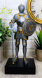 Medieval Knight Statue 9"H With Heraldic Royal Lion Shield And Axe Suit Of Armor