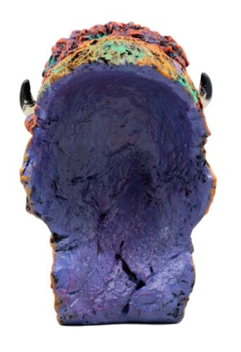 Ebros Gift Wild & Free Colorful American Bison Bust Figurine 7" H Multi Color - Ebros Gift