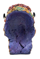 Ebros Gift Wild & Free Colorful American Bison Bust Figurine 7" H Multi Color