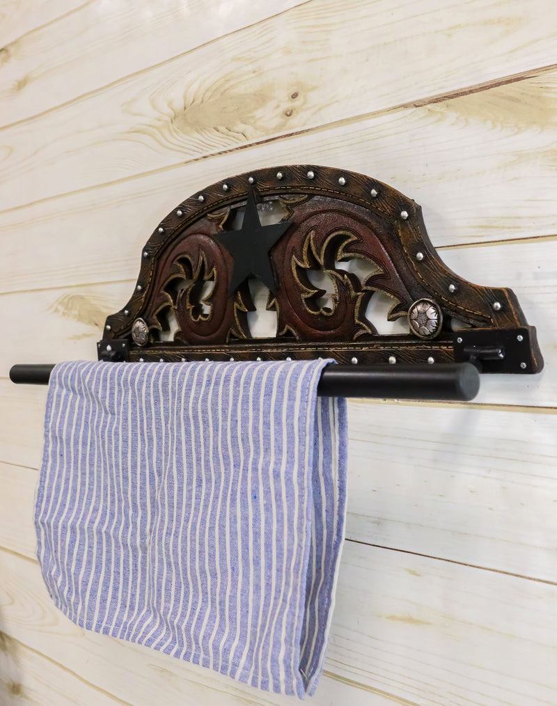 Cowboy Western Rustic Bootcut Scroll Lace Lone Star Wall Hand Towel Holder Roll