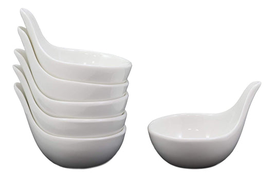 White Porcelain Condiments Ketchup Ranch Sauce Dipping Bowl Dish Ramekins Set 6