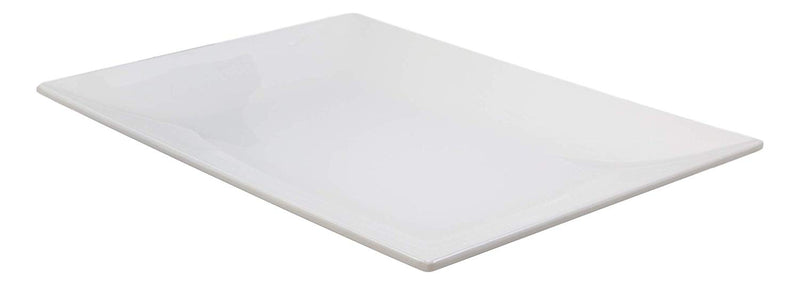 Ebros 15"L White Melamine Serving Plate or Slate Dish Serveware Dining SET OF 6 - Ebros Gift