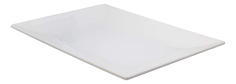 Ebros 15" L White Melamine Rectangular Serving Plate Dining Platter (SET OF 2) - Ebros Gift