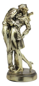 Unconditional Surrender Bronzed Navy Sailor Kissing Nurse Statue World War 2