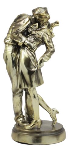 Unconditional Surrender Bronzed Navy Sailor Kissing Nurse Statue World War 2