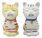 Ebros Kissing Orange And Gray Striped Tabby Cats Salt And Pepper Shakers Set