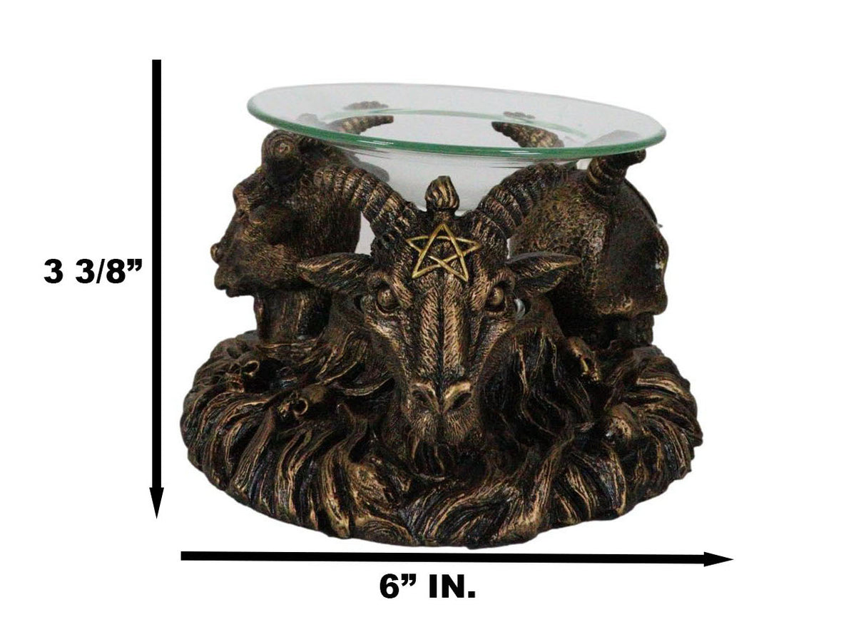 Pagan Occult Baphomet Sabbatic Goat Skull Demon Candle Oil Tart Scent Burner