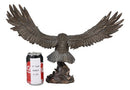 Ebros Faux Bronze Large Swooping Eagle with Talons Out Catching Prey Statue 19" Wide Bald Eagle Decor Figurine Patriotic Wildlife Nature Sculpture