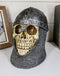 Ebros Medieval Knight Skull with Helmet and Head Coif Statue 6" Long Figurine