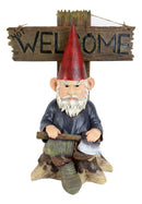 Ebros Grinchy Rude Angry Gnome With Axe Welcome Statue Home Greeter Unwelcome