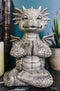Zen Meditating Yoga Namaste Dragon Statue Faux Stone Resin 5"Tall Fantasy Decor