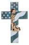 Western USA Flag Military Patriotic Fallen Soldier Boot Rifle Helmet Wall Cross