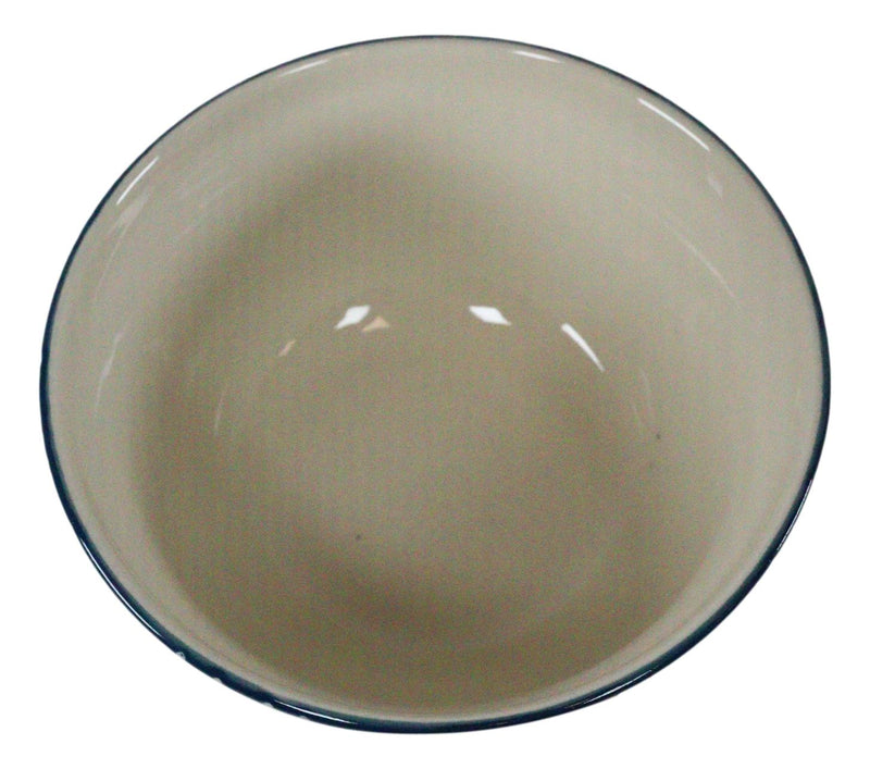 Ebros Set of 2 Ceramic Blue Cherry Blossoms Portion Meal Bowls 2 Cups W/ Airtight Lid
