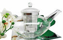 Thermal Resistant Borosilicate Glass Tea Pot Stainless Steel Leaf Infuser 48oz