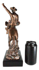 Western Desert Giddy Up Cowboy On Rearing Rodeo Horse Figurine With Base 12"H