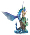 Ebros Nautical Green Tail Mermaid Ariel With Leviathan Ocean Dragon Fairy Statue