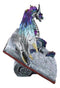 Guardian Of Bibliography Purple Blue Dragon Emerging Out Of Spell Book Figurine