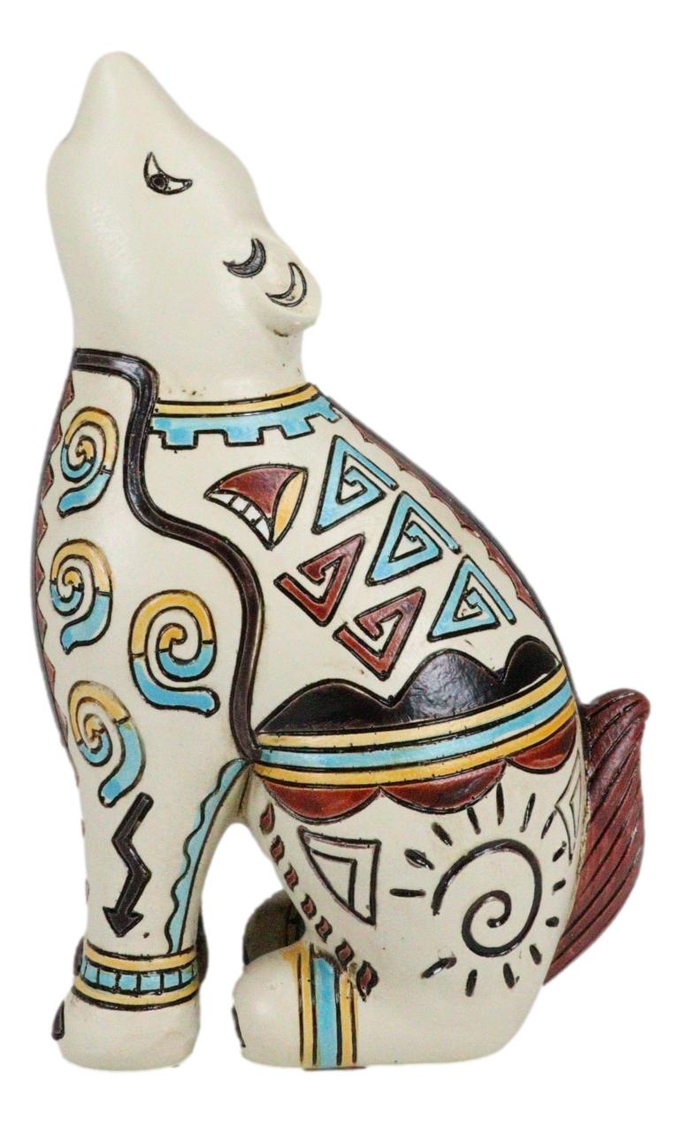 Native Tribe American Aztec Hopi Indian Style Howling Wolf Totem Spirit Figurine