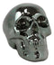 Electroplated Shiny Gunmetal Cranium Skull Head Money Bank Resin Figurine 7.5"L