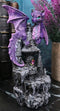 Spyro Purple Twilight Dragon On Castle Top Figurine 5"H Hyperion Dragon Statue