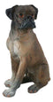 Realistic Pet Pal Adorable Sitting Brindle Boxer Dog Dollhouse Mini Figurine