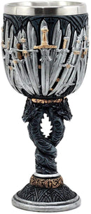 Ebros HBO Series Game Of Thrones Iron Throne Wine Goblet and Tankard Mug Set