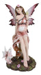 Ebros Fairyland 8 Inch Expecting a Baby Fairy Sitting on Mushroom Statue Figurine
