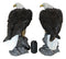 Pack of 2 Large 20"H Lifelike Patriotic American Bald Eagle On Rock Figurines