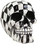 Ebros Harlequin Black And White Squares Checkered Skull Figurine Statue 6" Long
