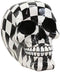 Ebros Harlequin Black And White Squares Checkered Skull Figurine Statue 6" Long
