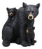 Large Realistic Forest Mother Black Bear With 2 Cubs Family Statue 12.25"Long