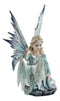 Ebros Winter Fairy With Bossy Baby Dragon Statue 7.25"Tall Mythical Fae Magic