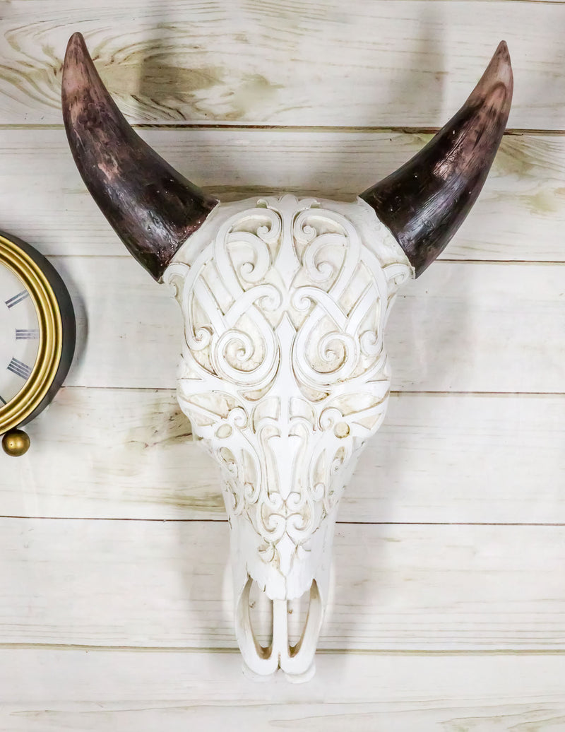 Rustic Country Tooled Filigree Steer Bull Cow Skull LED Light Wall Decor Plaque