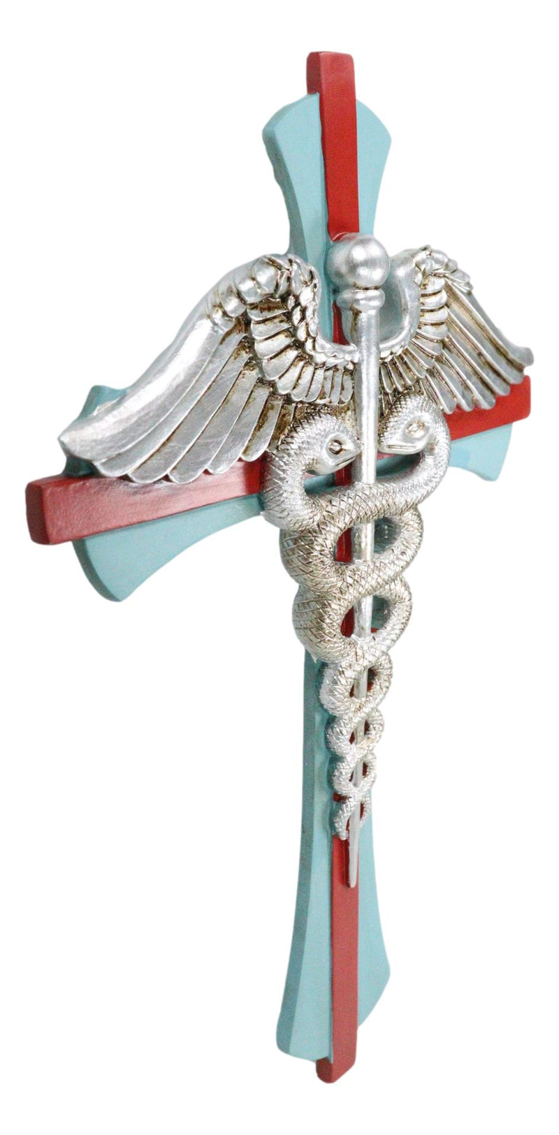 Physician Healer Caduceus Herald's Wand Entwined Serpents Winged Wall Cross
