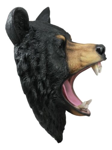 Large Roaring Black Bear Taxidermy Wall Decor 15.5"Tall Wildlife Ferocious Bear - Ebros Gift