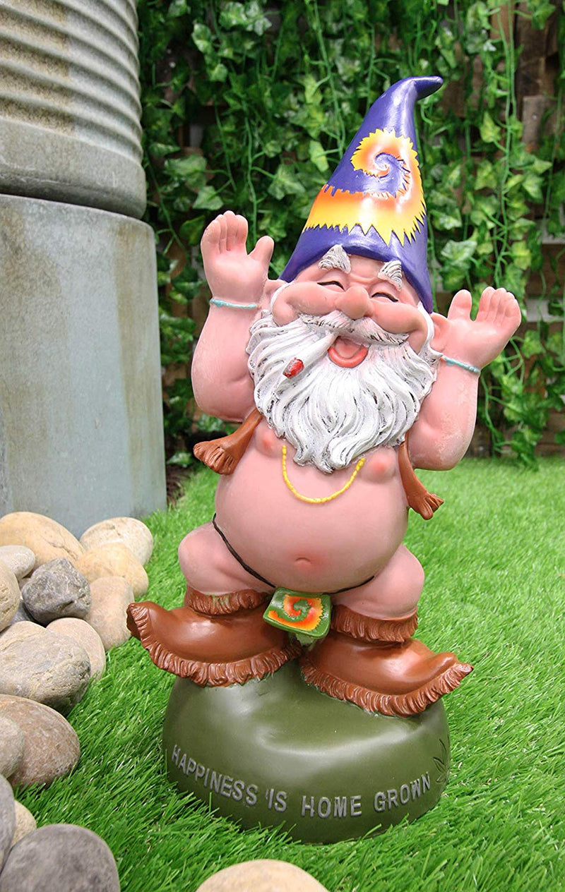 Ebros Free Spirited Hippie Garden Old Mr Gnome Statue Happiness Is Home Grown