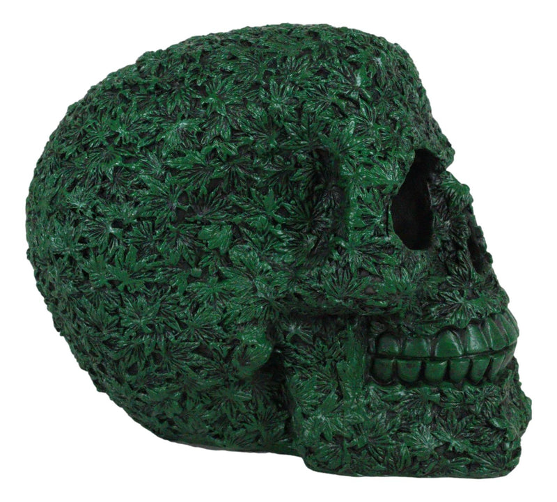 Day of The Dead Greenman Ent Green Petal Leaves Flora Fauna Skull Figurine