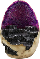 Ebros Purple Geode Dragon Egg with Rocky Steps and LED Light Miniature Display