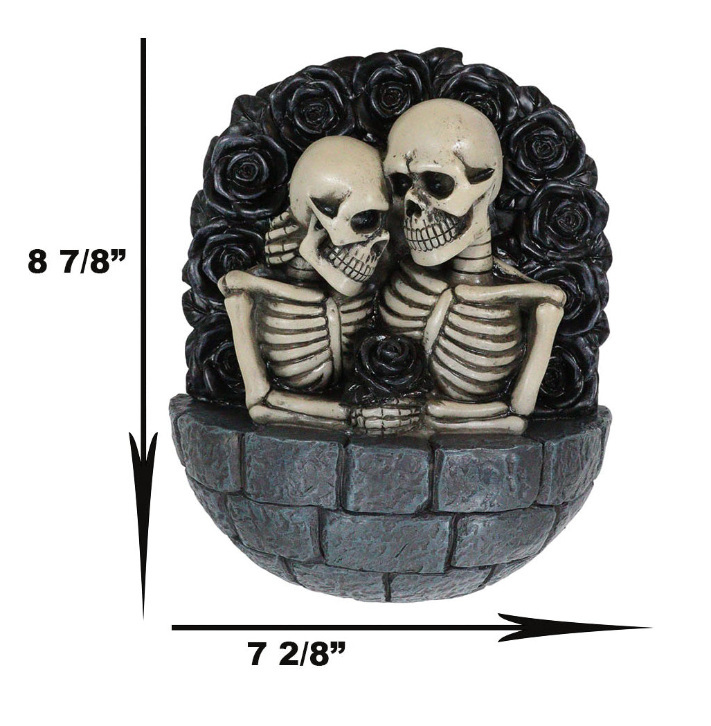 Gothic Love Never Dies Romeo Juliet Skeleton Couple By Black Roses Wall Decor - Ebros Gift