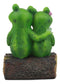 Ebros Romantic Wedding Frog Couple Sitting On Wooden Log Statue "So Hoppy Together" Frog Lovers Figurine Collectible Eternal Happiness Sculpture