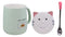 Ebros Coffee Mug Cup With Spoon And Lid 14oz Kittens Or Cats Mugs (Pastel Green)