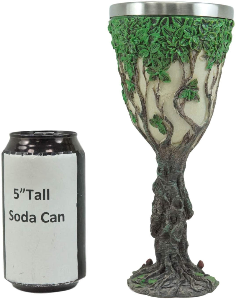 Ebros Forest Spirit Greenman Deity Tree Of Life Wine Goblet Chalice Cup 6oz