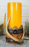 Western Stag Deer Antler With Country Barrel Hurricane Night Light Figurine