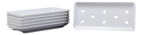 Japanese Raw Sushi Preparation Storage White Neta Zara Melamine Plates Set of 6